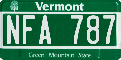 VT license plate NFA787