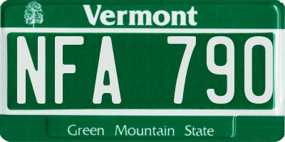 VT license plate NFA790