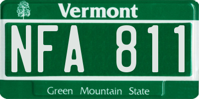 VT license plate NFA811