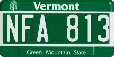 VT license plate NFA813