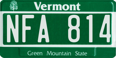 VT license plate NFA814