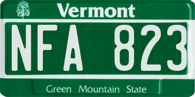 VT license plate NFA823
