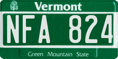 VT license plate NFA824