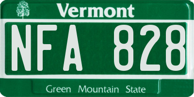 VT license plate NFA828
