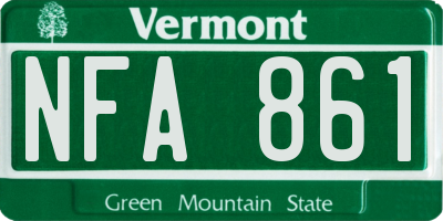 VT license plate NFA861