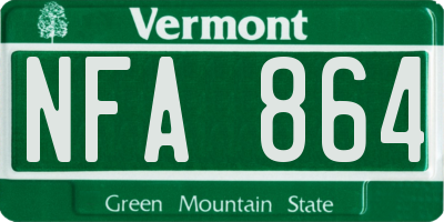 VT license plate NFA864