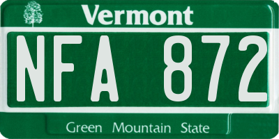 VT license plate NFA872