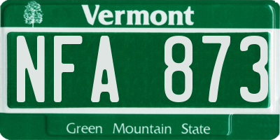 VT license plate NFA873
