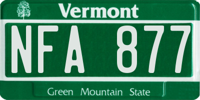 VT license plate NFA877