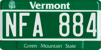 VT license plate NFA884