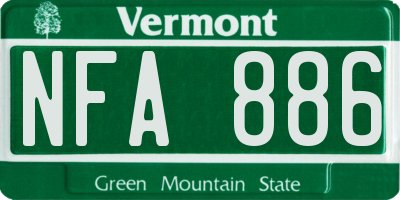 VT license plate NFA886