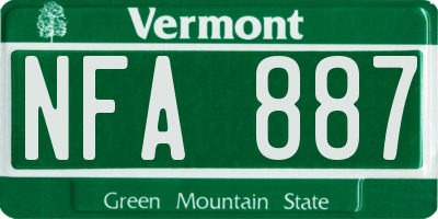VT license plate NFA887