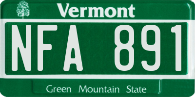 VT license plate NFA891