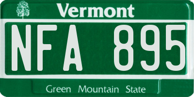 VT license plate NFA895