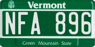 VT license plate NFA896
