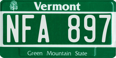 VT license plate NFA897
