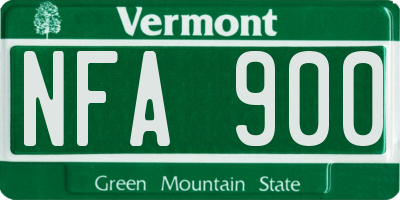 VT license plate NFA900
