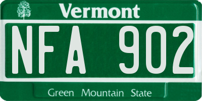 VT license plate NFA902