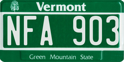 VT license plate NFA903
