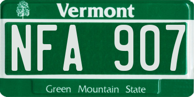 VT license plate NFA907