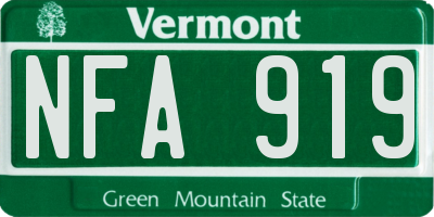 VT license plate NFA919
