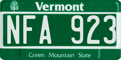VT license plate NFA923