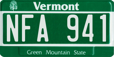 VT license plate NFA941