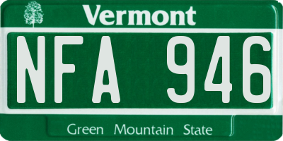 VT license plate NFA946