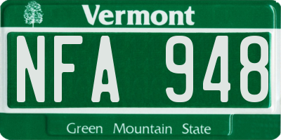 VT license plate NFA948