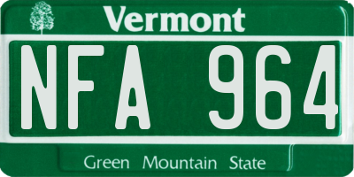 VT license plate NFA964