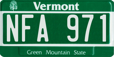 VT license plate NFA971