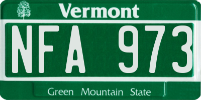 VT license plate NFA973