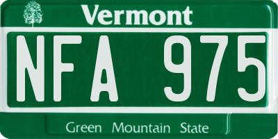 VT license plate NFA975