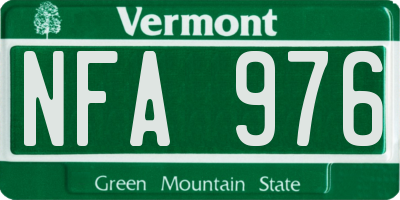 VT license plate NFA976