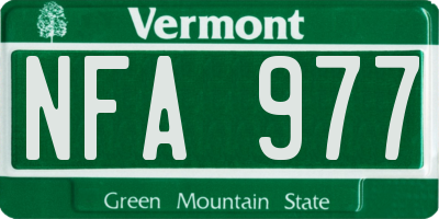 VT license plate NFA977