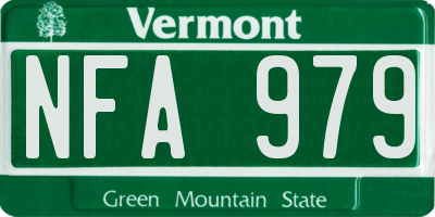 VT license plate NFA979
