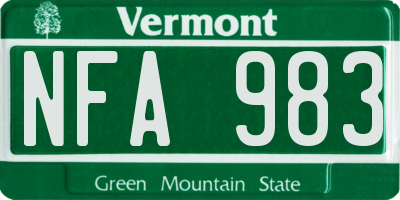 VT license plate NFA983