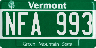 VT license plate NFA993