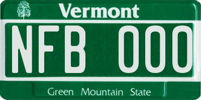 VT license plate NFB000