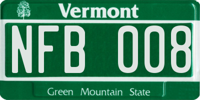 VT license plate NFB008