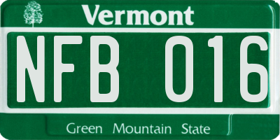 VT license plate NFB016
