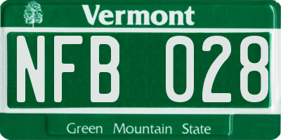 VT license plate NFB028