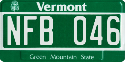 VT license plate NFB046
