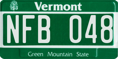 VT license plate NFB048