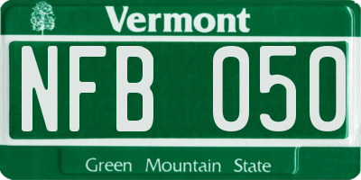 VT license plate NFB050