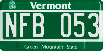 VT license plate NFB053