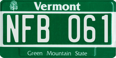 VT license plate NFB061