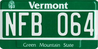 VT license plate NFB064