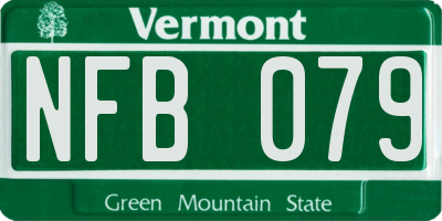 VT license plate NFB079