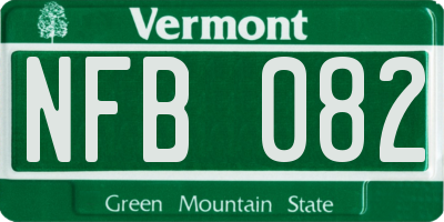 VT license plate NFB082